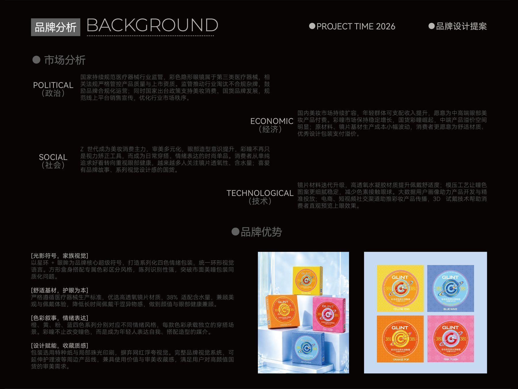 GLINT 彩色隐形眼镜品牌设计展示图