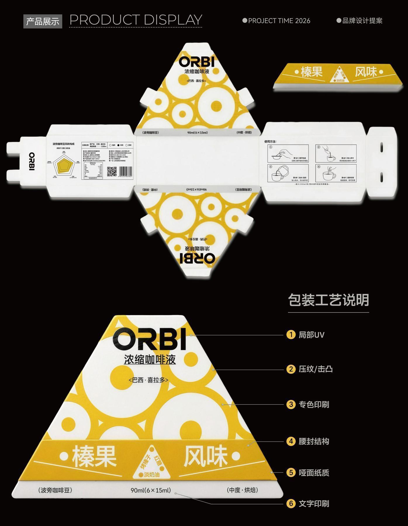 ORBI 浓缩咖啡液包装设计展示图
