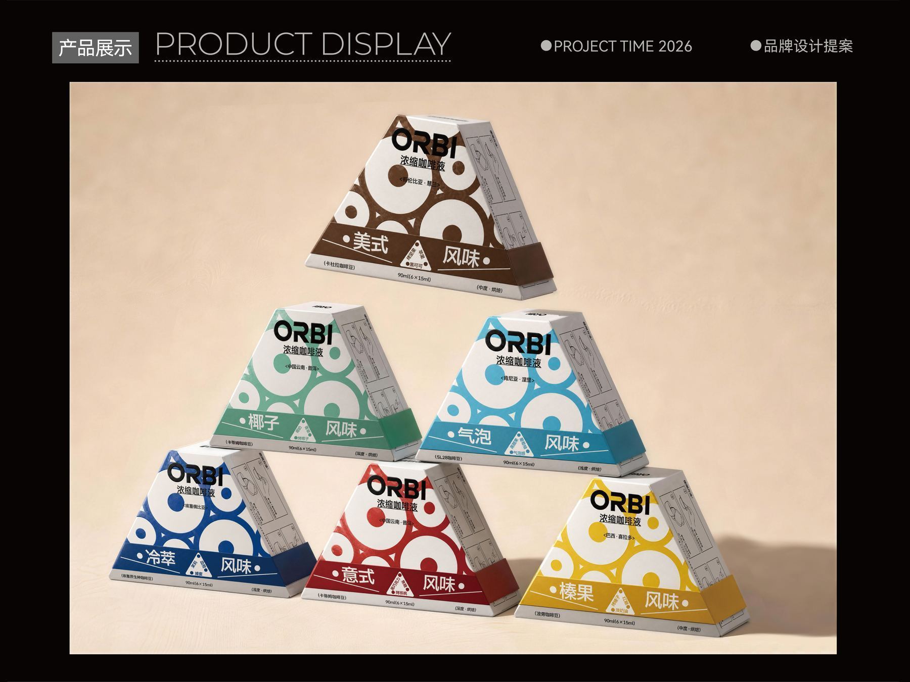ORBI 浓缩咖啡液包装设计展示图